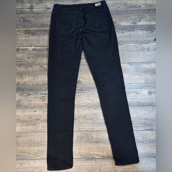 Paige Black Peg Super Skinny Jeans Size 26 Stretchy Mid Rise Denim - Picture 2 of 9